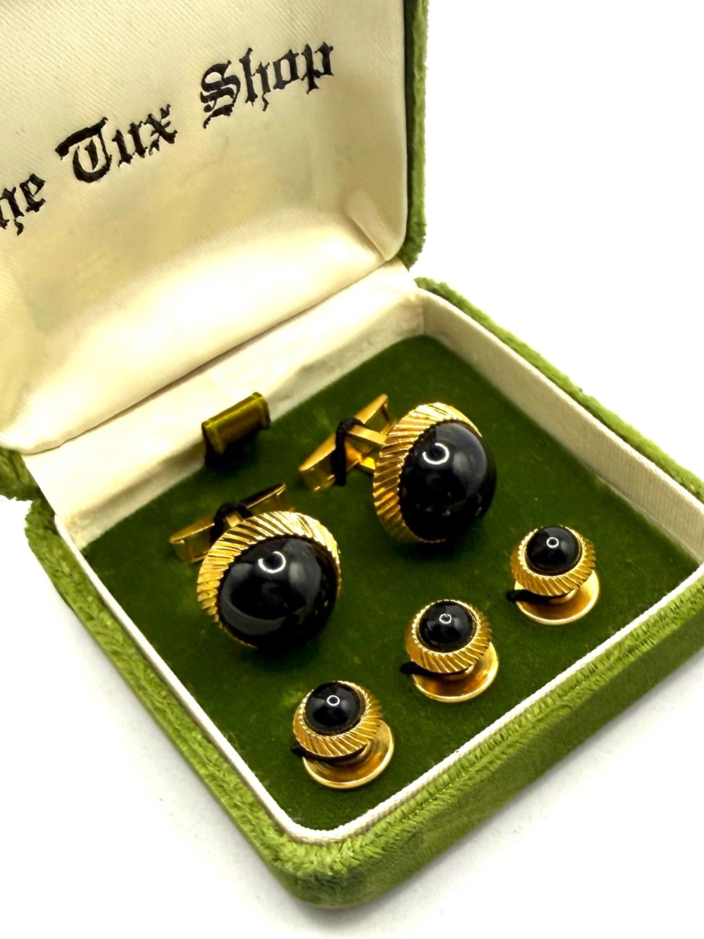 Gold and Black Cufflink & Stud Set